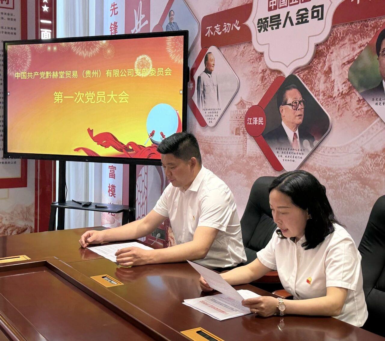 红色领航，匠心筑梦——集团旗下黔赫堂贸易（贵州）有限公司党支部成立大会圆满召开
